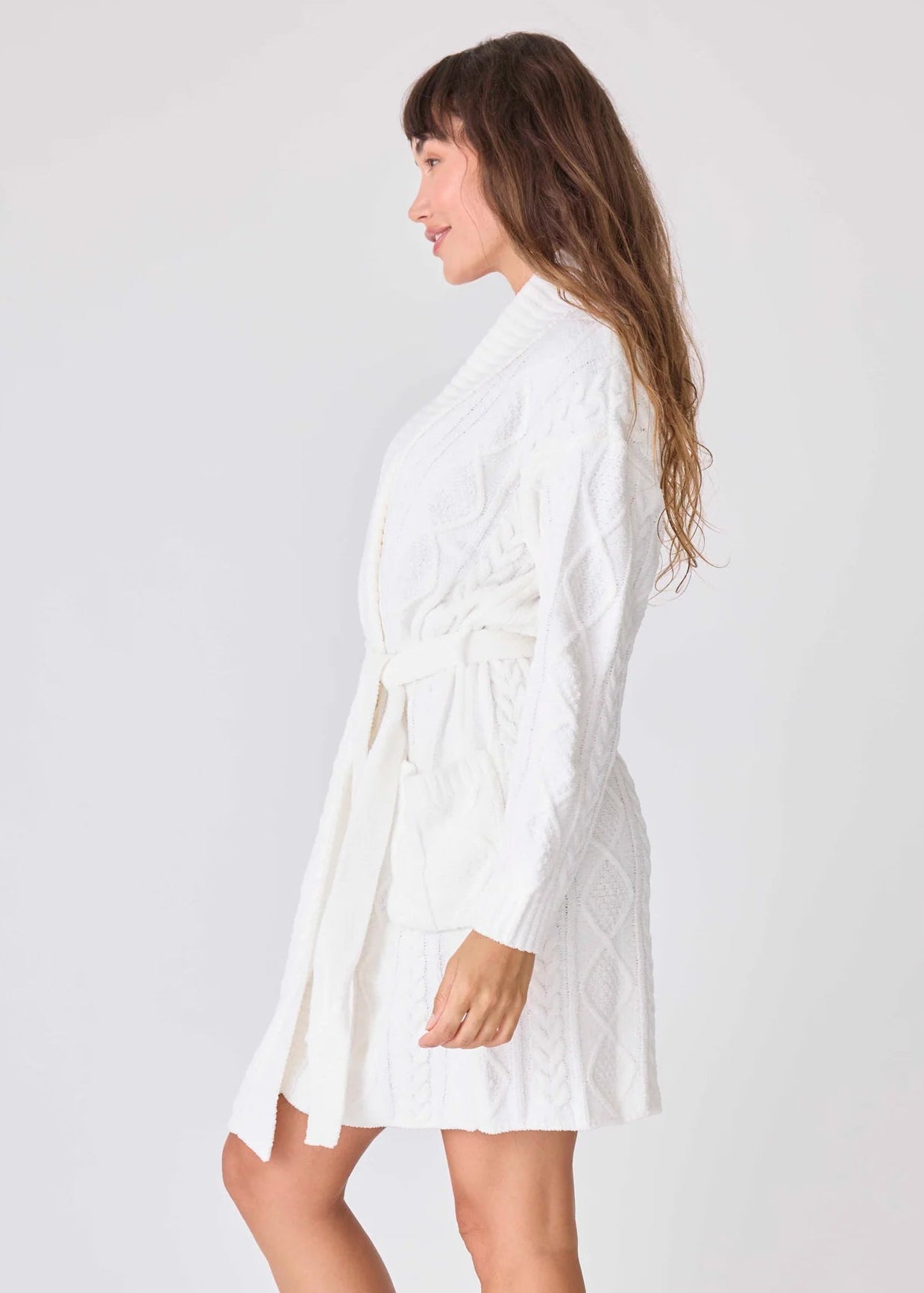 PJ Salvage - Chenille Cable Knit Shawl Collar Robe