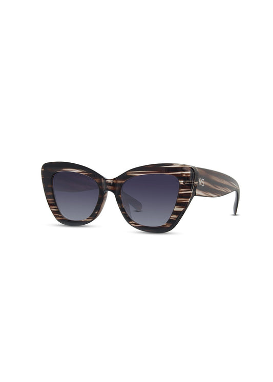 Oversized Cat Eye Stripe Sunglasses