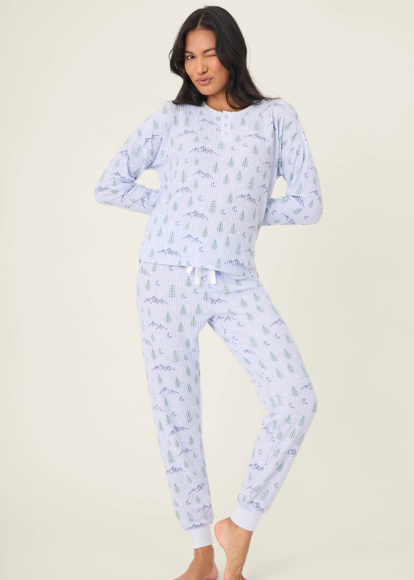 PJ Salvage - Ski Jammie Classics Mountain Dreams Print PJ Set