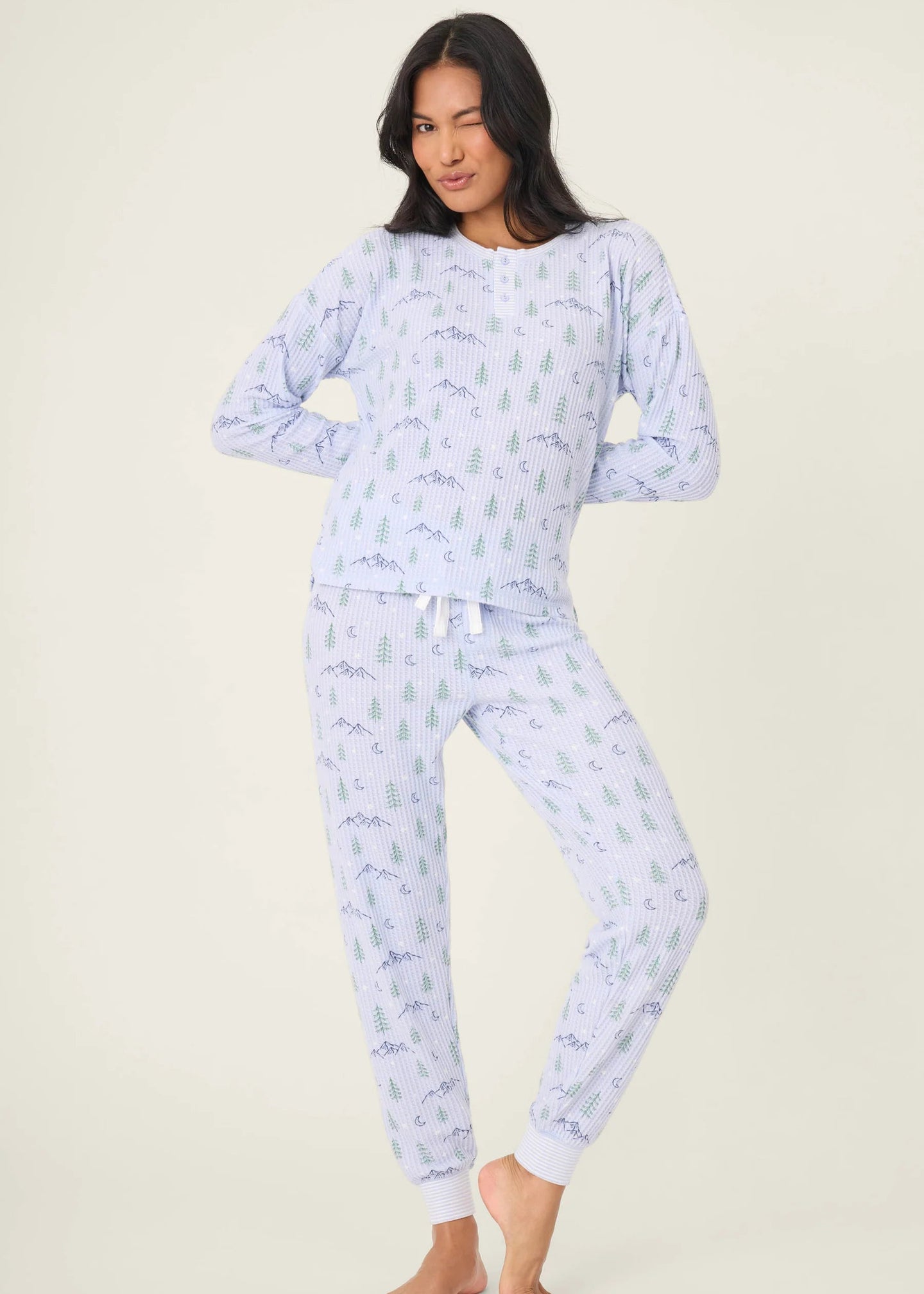 PJ Salvage - Ski Jammie Classics Mountain Dreams Print PJ Set