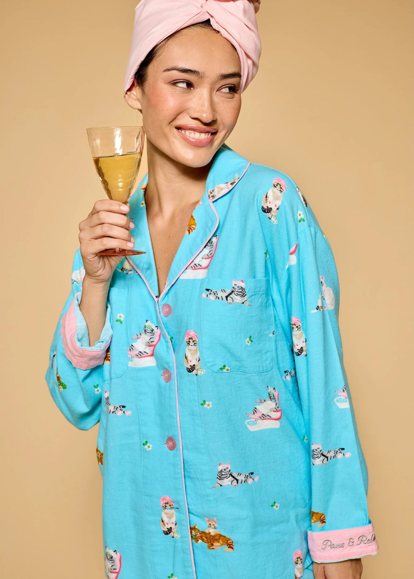 PJ Salvage - Pampered Cat 3-Piece Flannel PJ Set