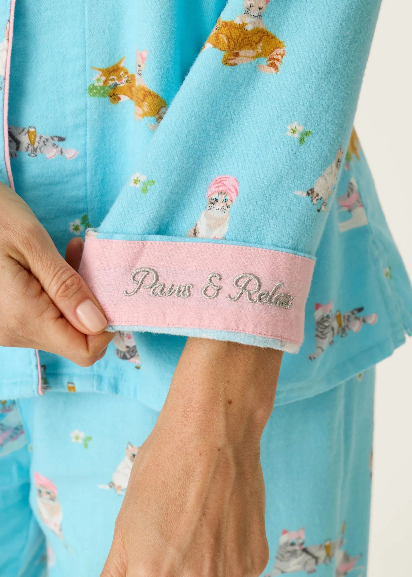 PJ Salvage - Pampered Cat 3-Piece Flannel PJ Set