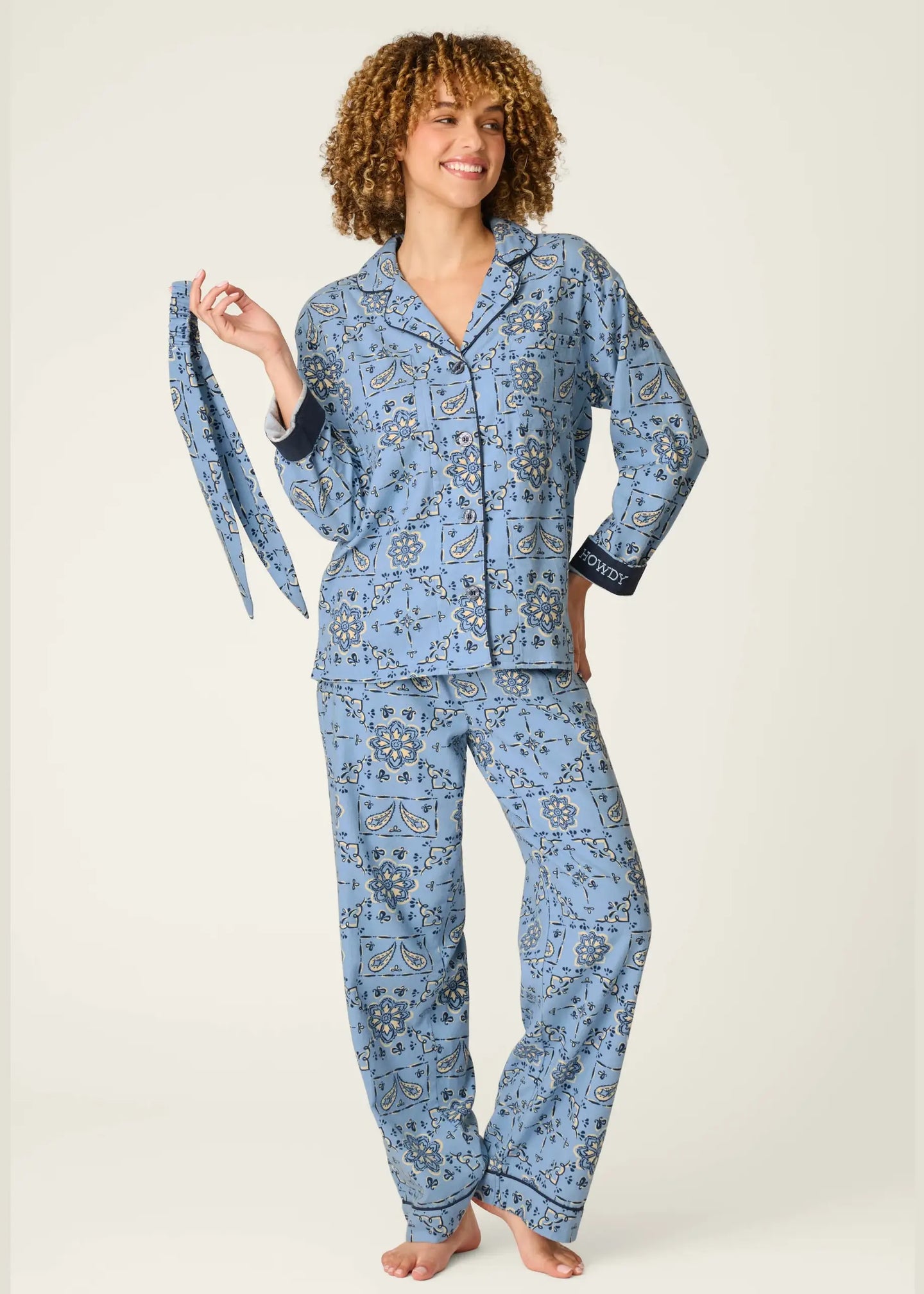 PJ Salvage - Classic Paisley Bandana 3-Piece Flannel PJ Set