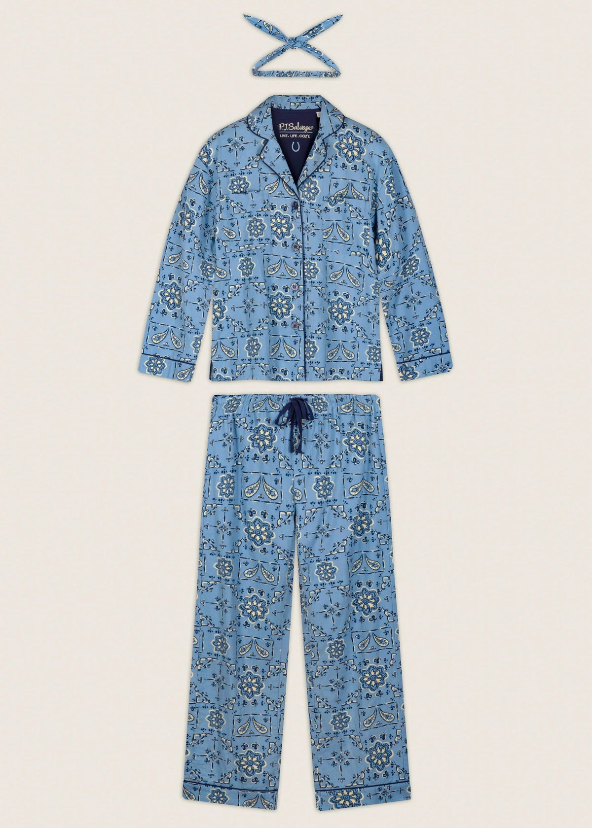 PJ Salvage - Classic Paisley Bandana 3-Piece Flannel PJ Set