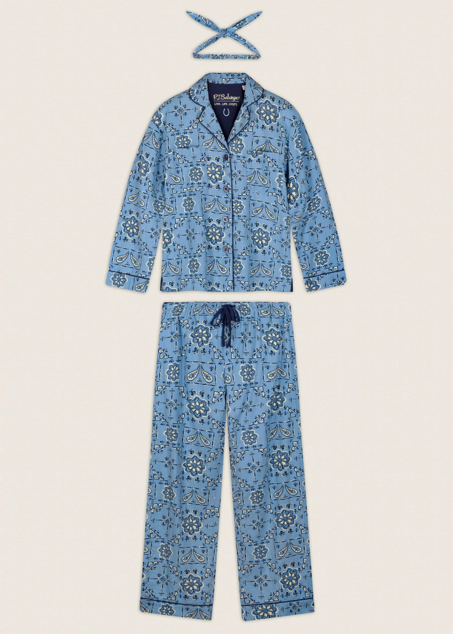 PJ Salvage - Classic Paisley Bandana 3-Piece Flannel PJ Set