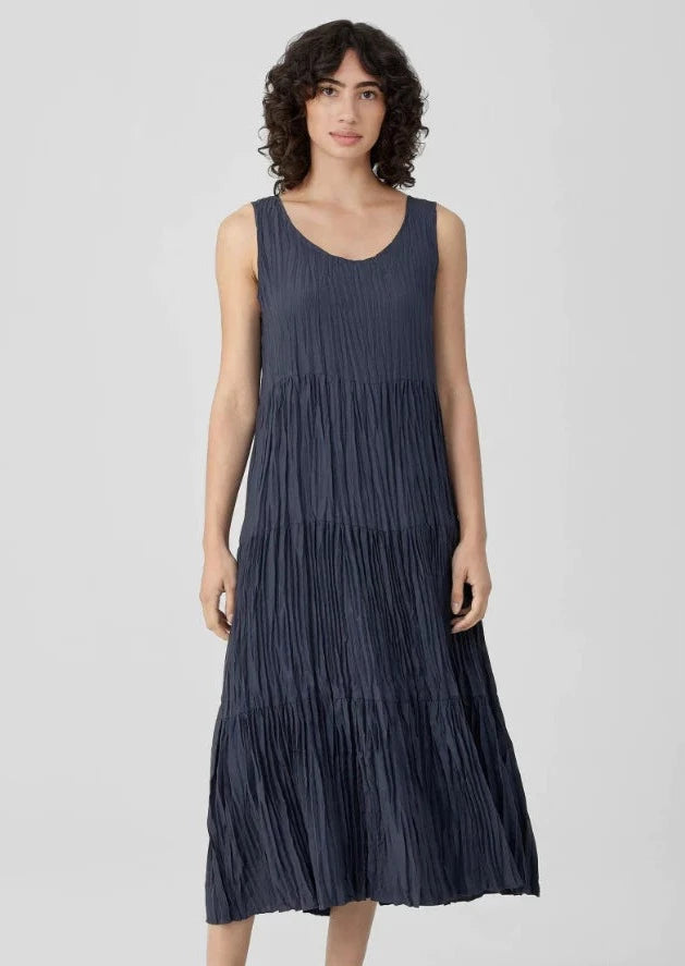 Eileen Fisher - Crushed Silk Tiered Dress