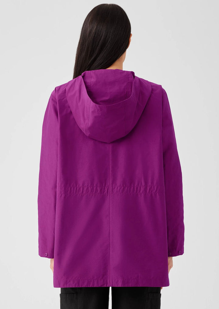 Eileen Fisher - Light Cotton Nylon Hooded Coat