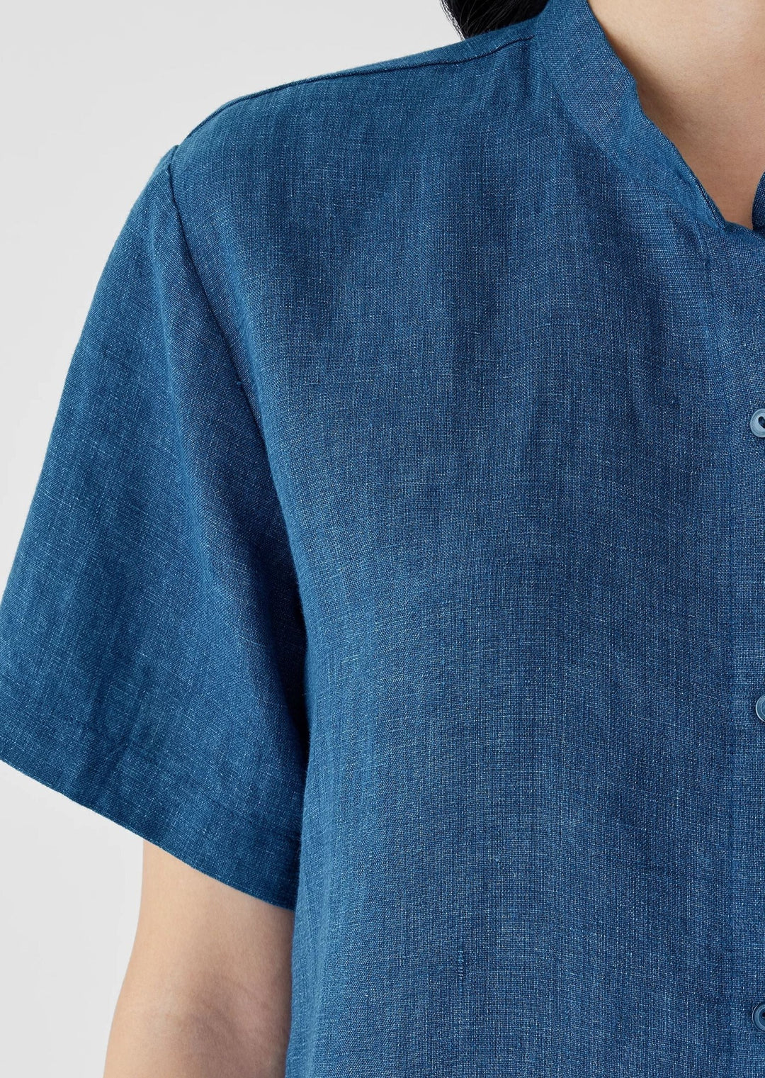 Eileen Fisher - Organic Linen Délavé Band Collar Shirt