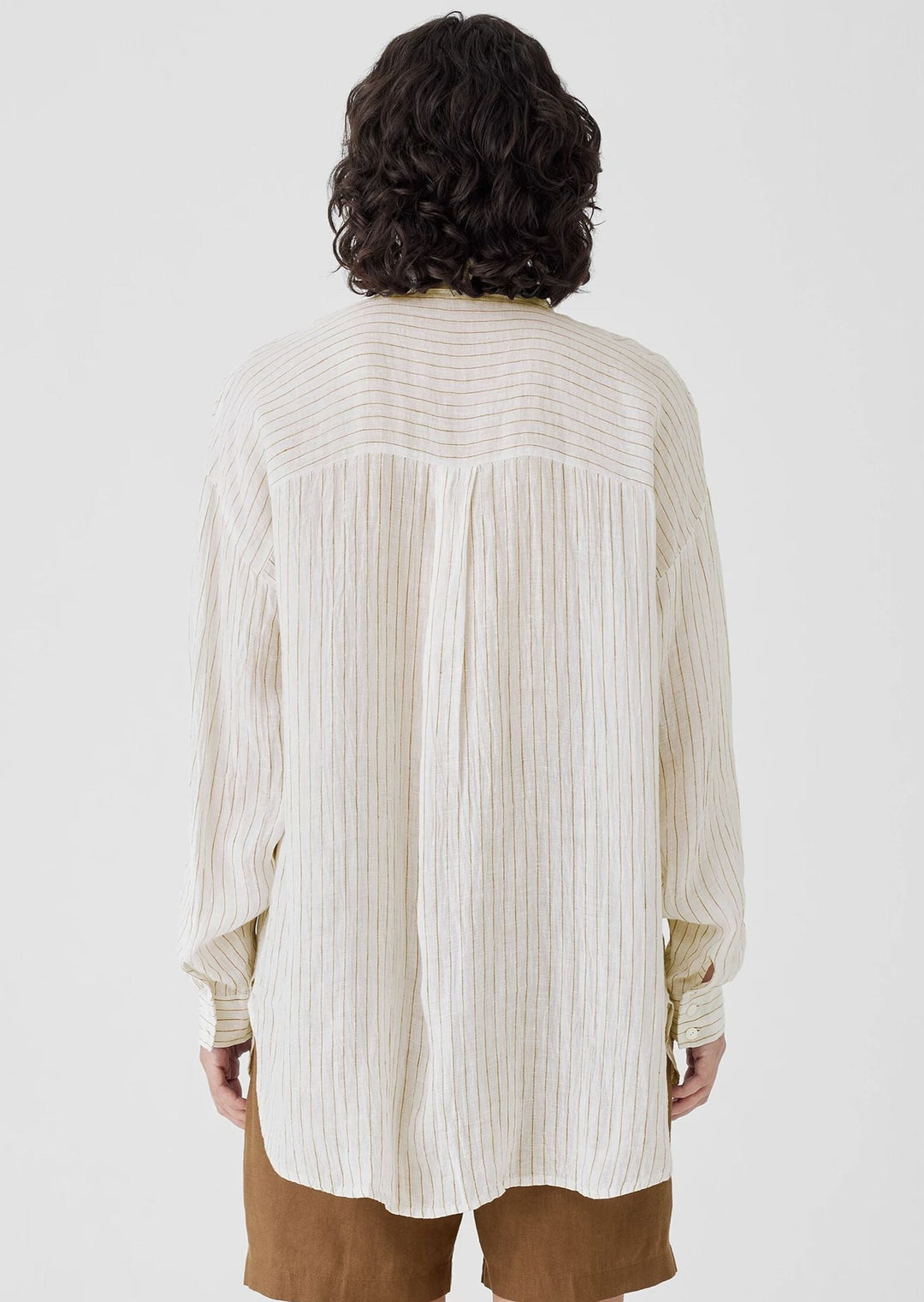 Eileen Fisher - Puckered Organic Linen Classic Collar Shirt