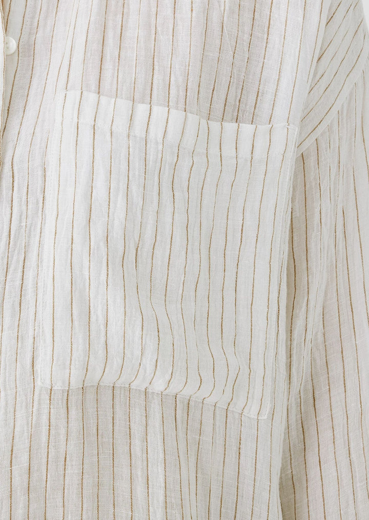 Eileen Fisher - Puckered Organic Linen Classic Collar Shirt