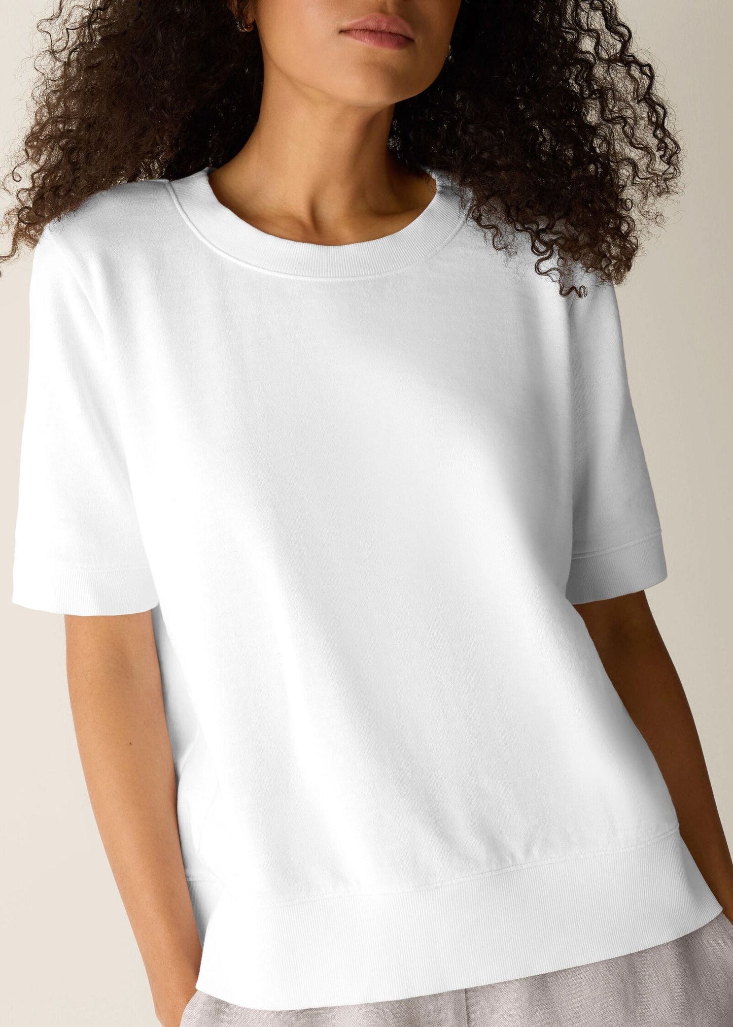 Eileen Fisher - Garment-Dyed Organic Cotton Terry Wedge Tee