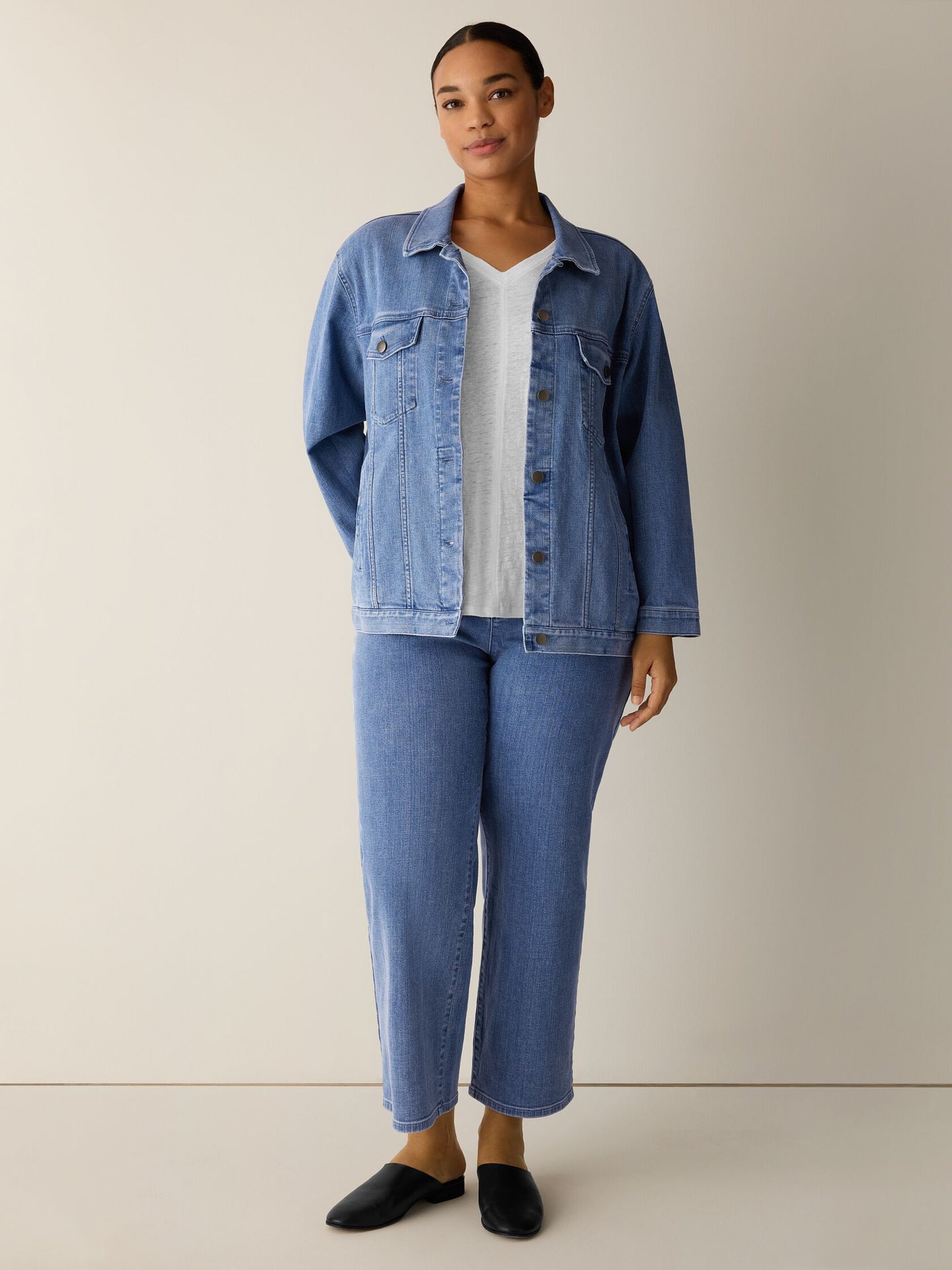 Eileen Fisher - Cotton Stretch Denim Jacket