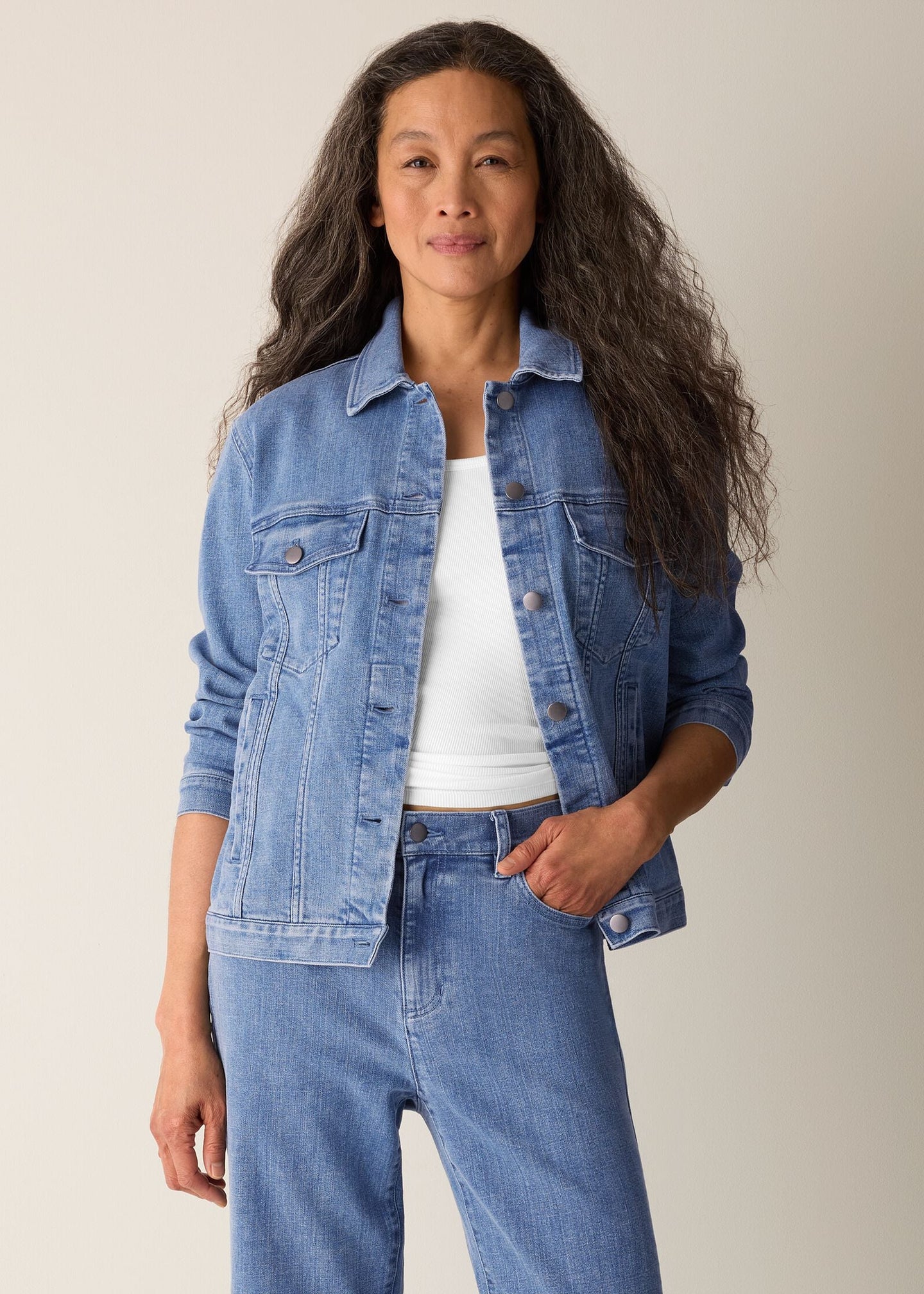 Eileen Fisher - Cotton Stretch Denim Jacket