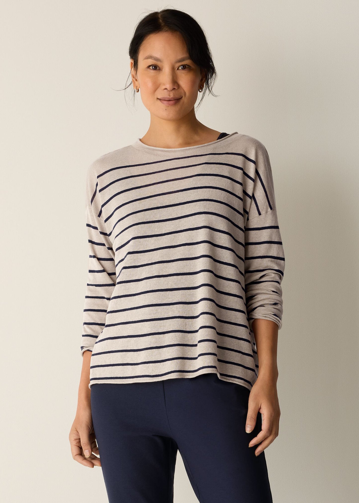 Eileen Fisher - Organic Linen Cotton Jewel Neck Top