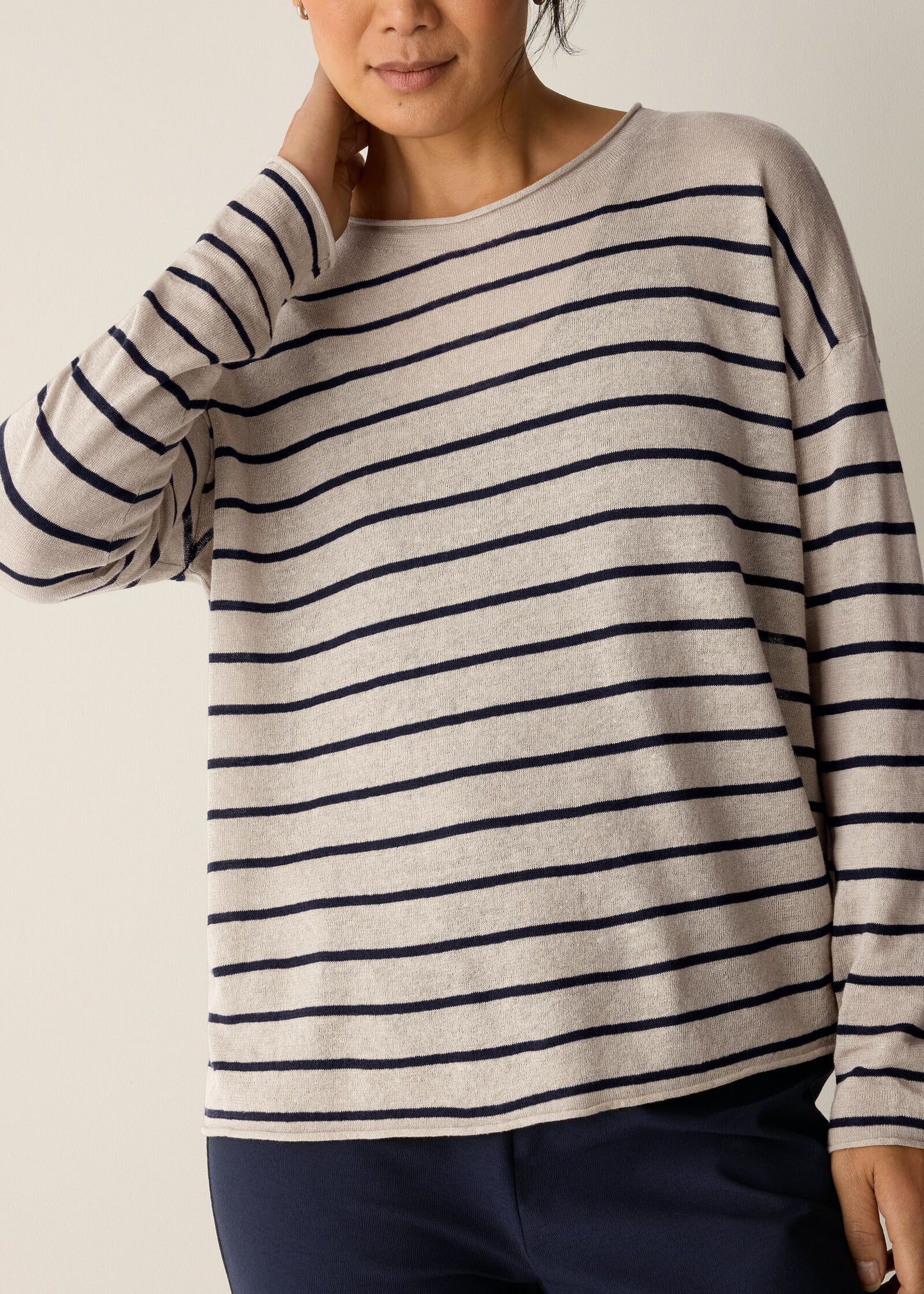 Eileen Fisher - Organic Linen Cotton Jewel Neck Top