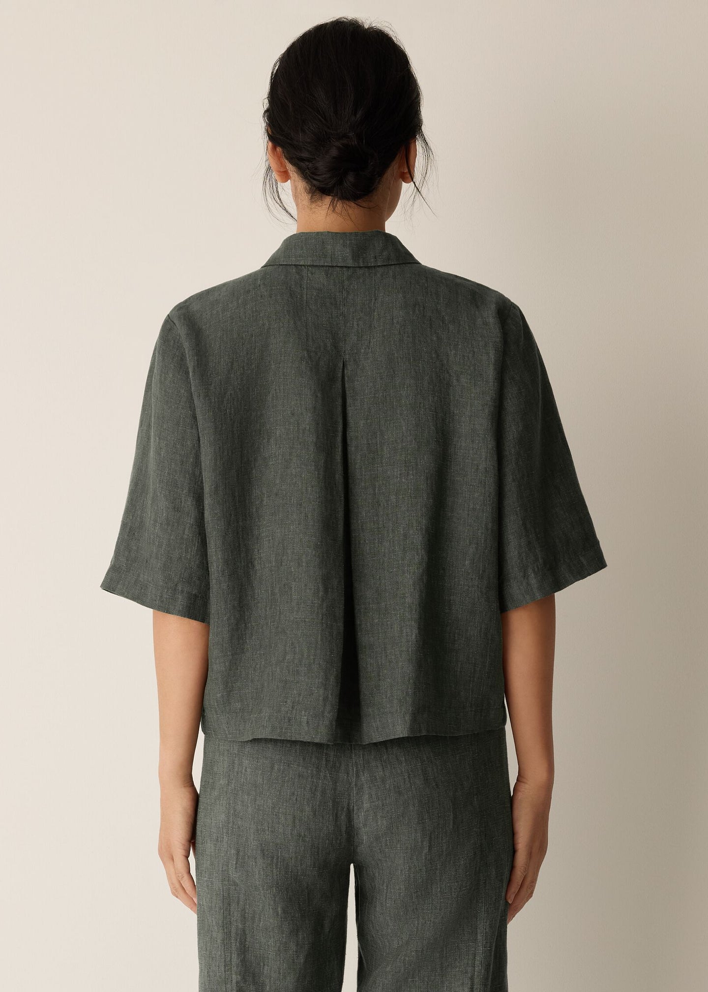 Eileen Fisher - Washed Organic Linen Délavé Elbow-Sleeve Top