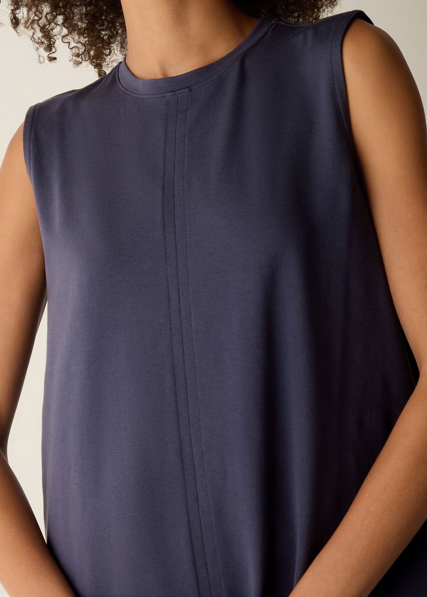 Eileen Fisher - Pima Cotton Stretch Jersey Crew Neck Dress