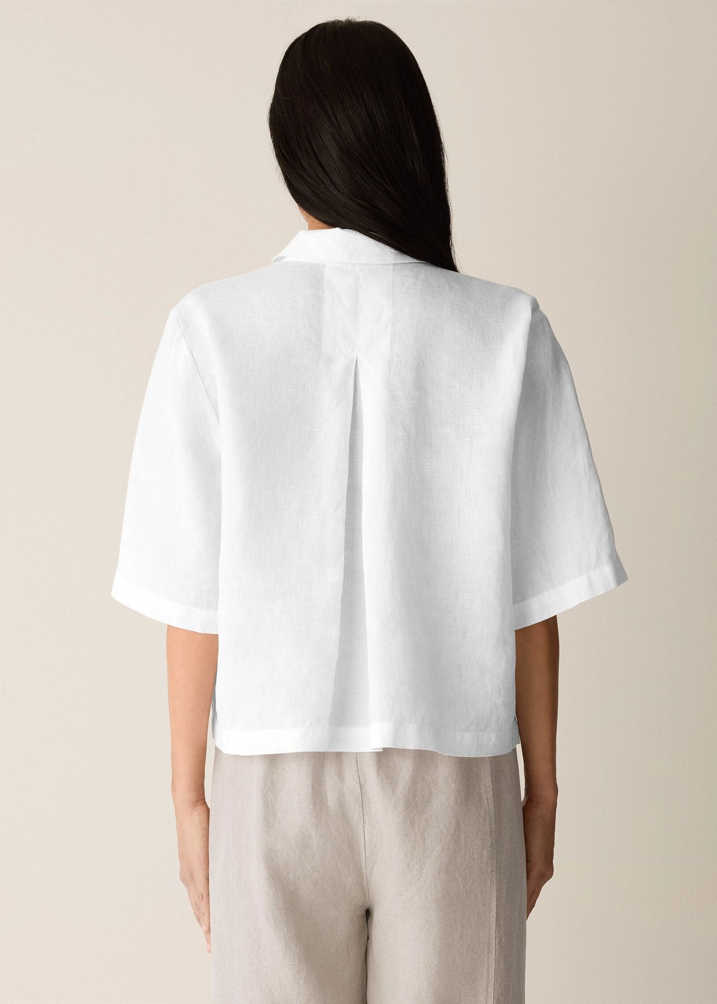 Eileen Fisher - Organic Handkerchief Linen Elbow-Sleeve Shirt