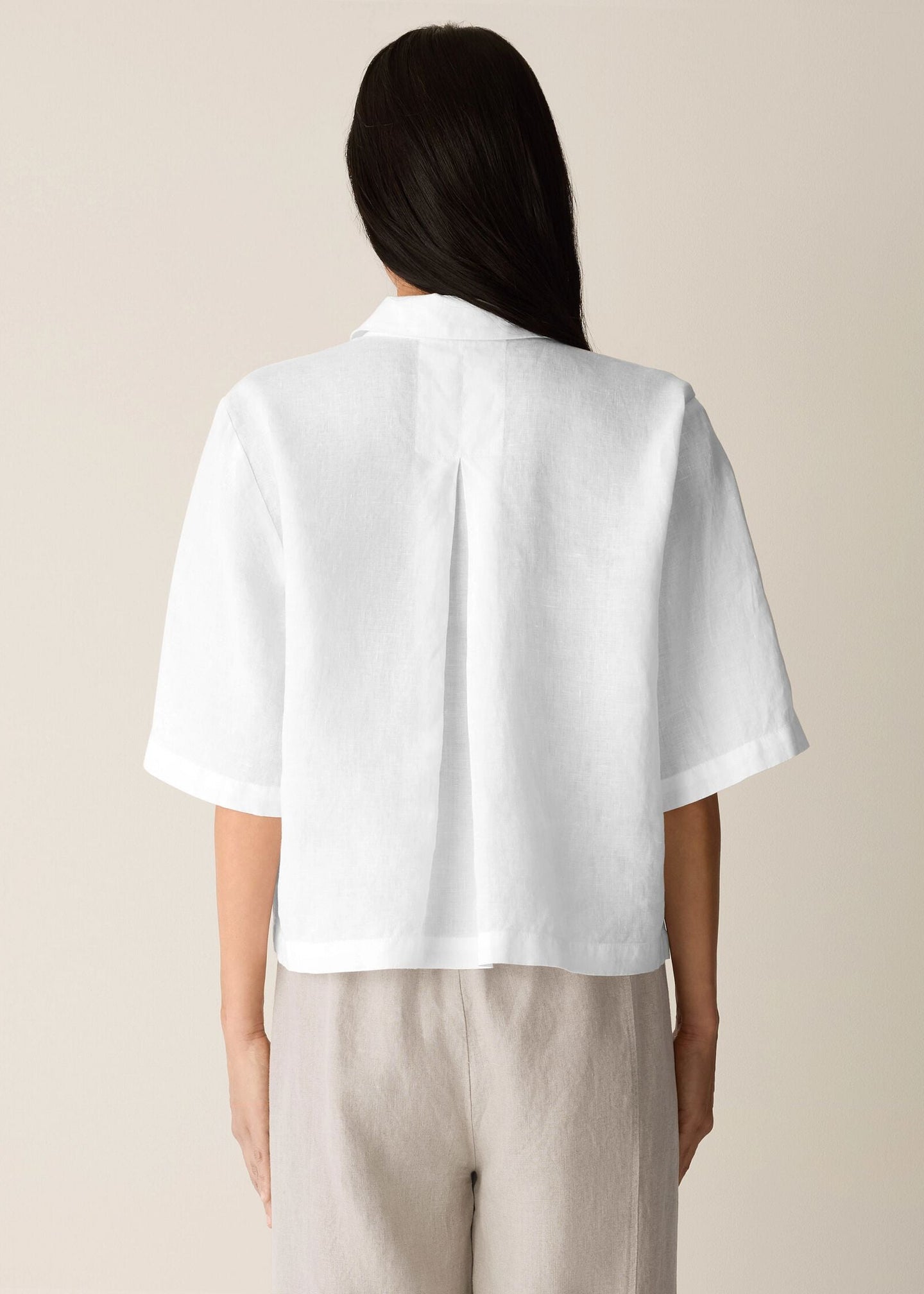 Eileen Fisher - Organic Handkerchief Linen Elbow-Sleeve Shirt