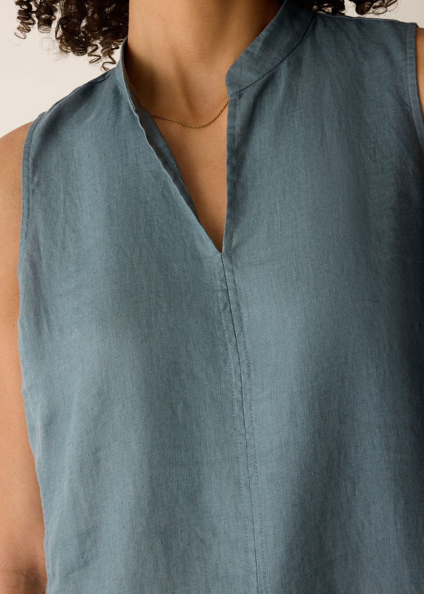 Eileen Fisher - Organic Linen Split Neck Dress