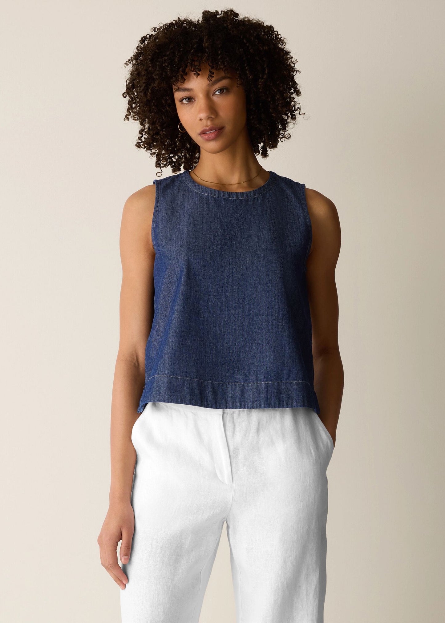Eileen Fisher - Lightweight Organic Cotton Denim Shell