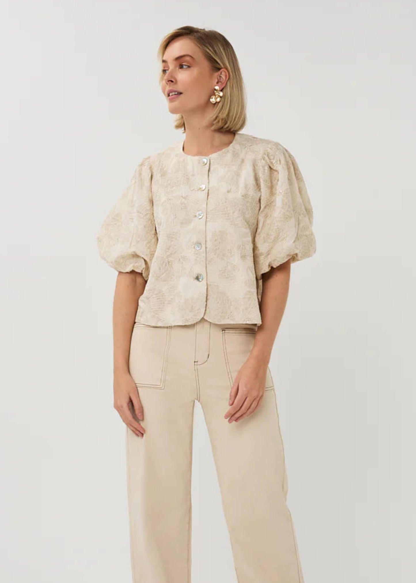 Esqualo - Textured Shell Balloon Top