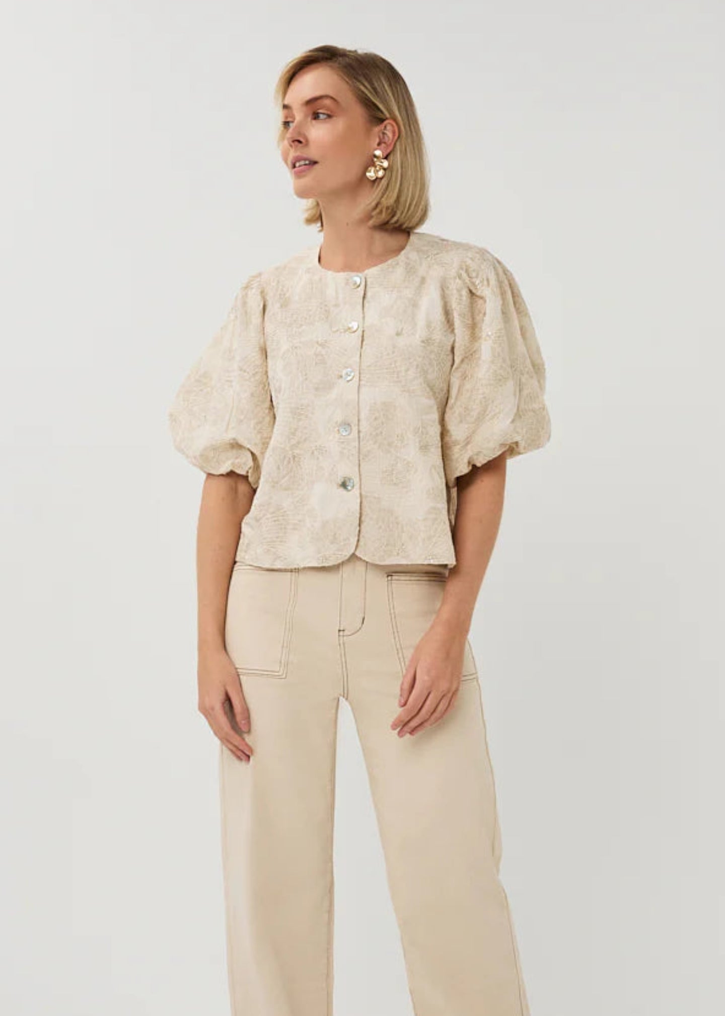 Esqualo - Textured Shell Balloon Top