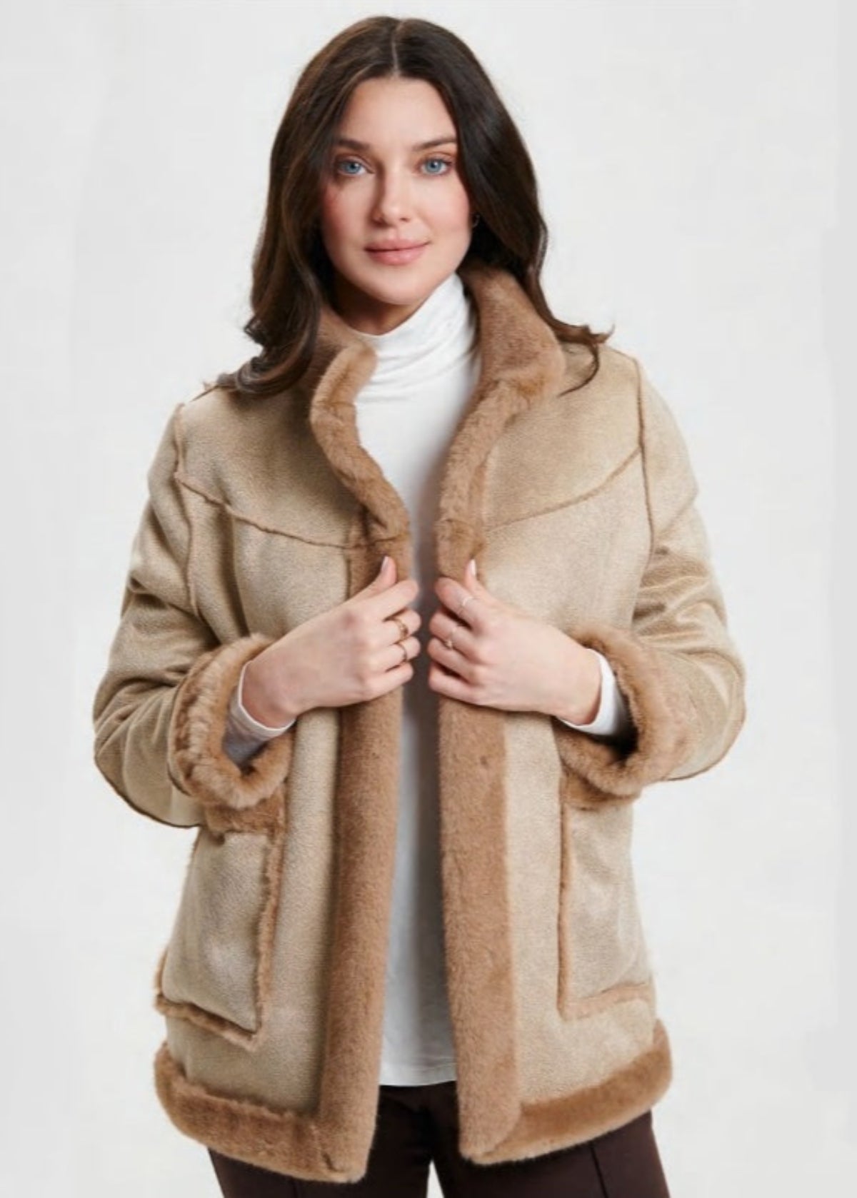 Nikki Jones - Reversible Shearling to Cable Faux Fur Coat - SALE
