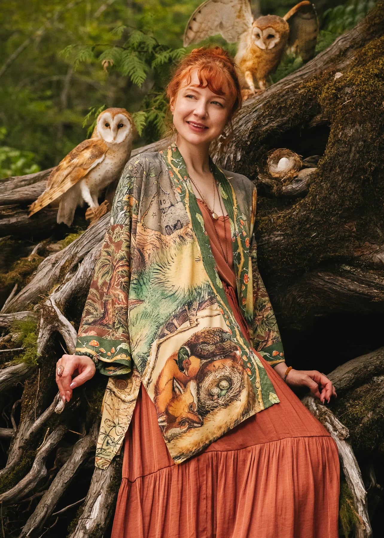 Market of Stars - Woodland Wisdom Matinee Duster (Mid Length)