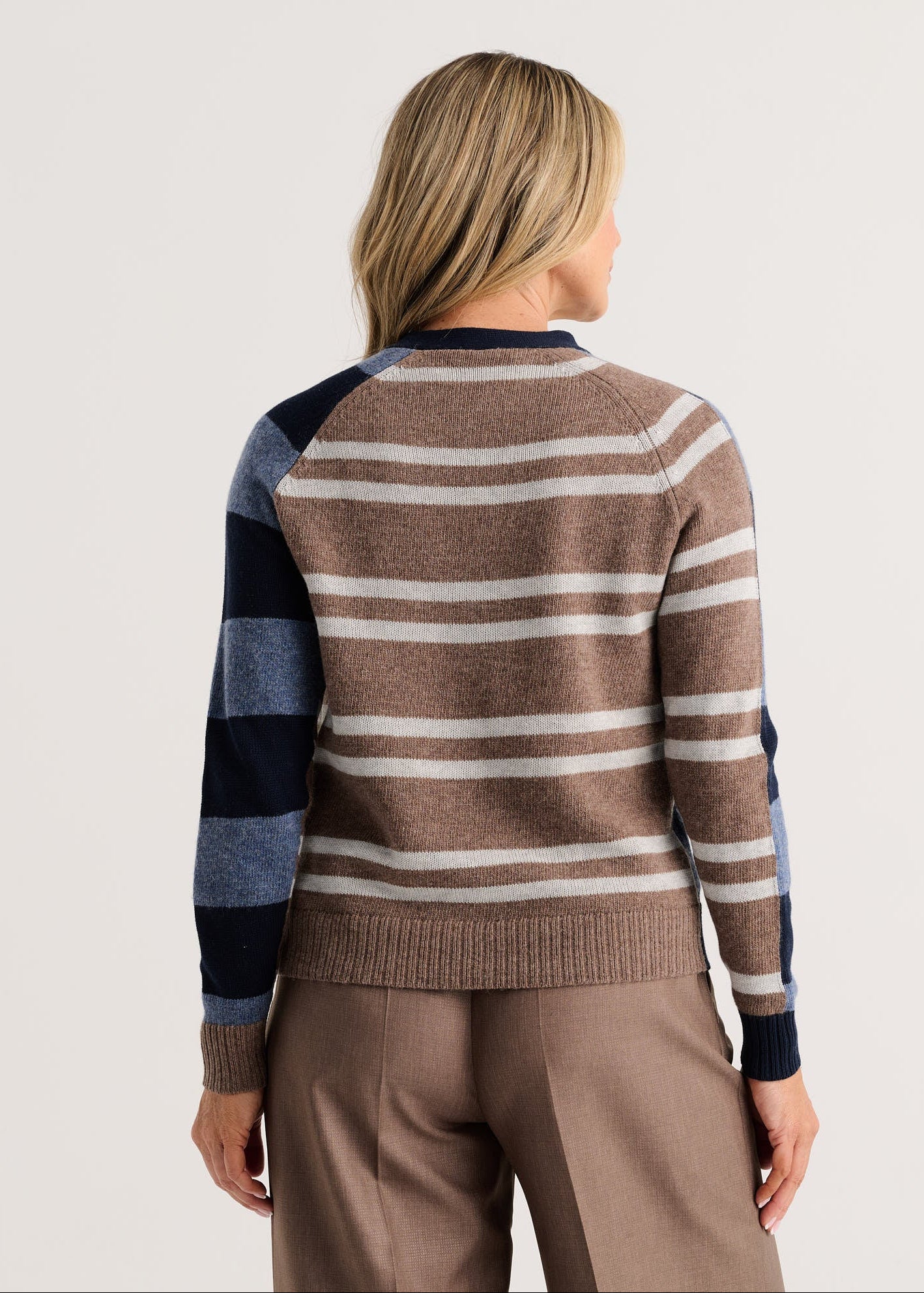 Zaket & Plover - Stripe Meets Check Cardigan