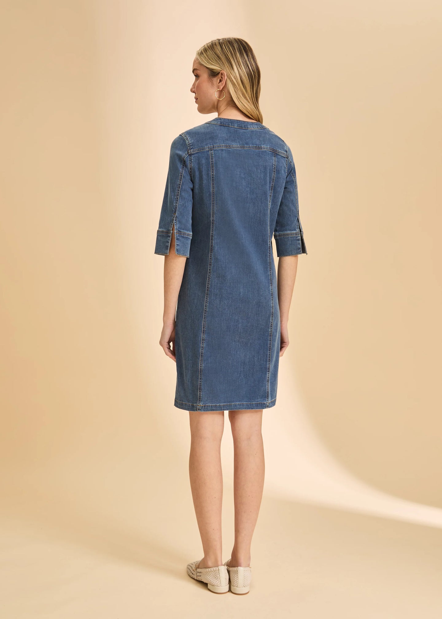 French Dressing Jeans - 3/4 Sleeve Denim Shift Dress - SALE - ONLINE EXCLUSIVE