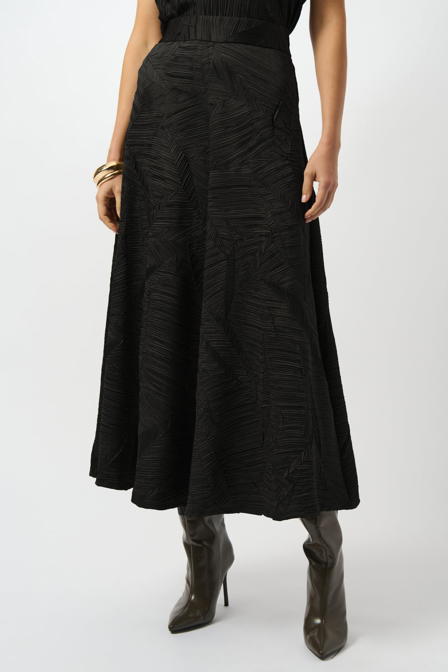 GEOMETRIC TEXTURED A-LINE SKIRT main image 0