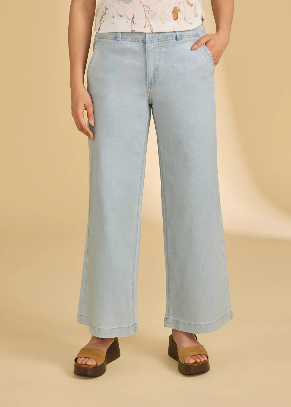 French Dressing Jeans - Christina Coated Metallic Trouser - SALE - ONLINE EXCLUSIVE