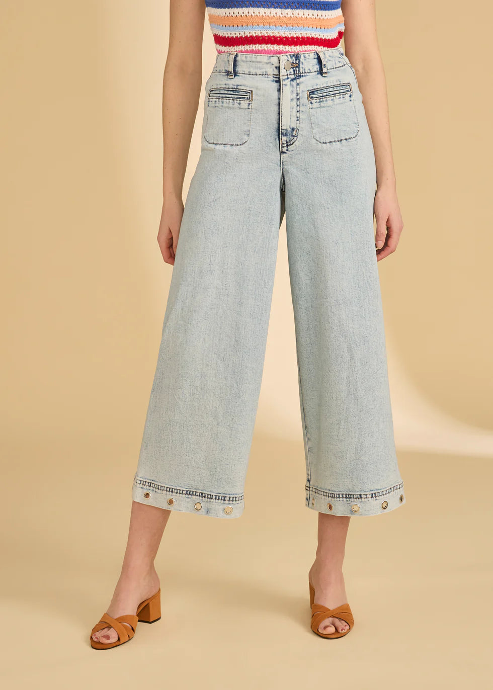 French Dressing Jeans - Suzanne Wide Crop Denim Ocean - SALE - ONLINE EXCLUSIVE