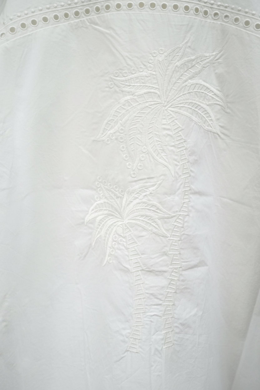 Spanner - Palm Embroidered Cotton Shirt Dress - SALE