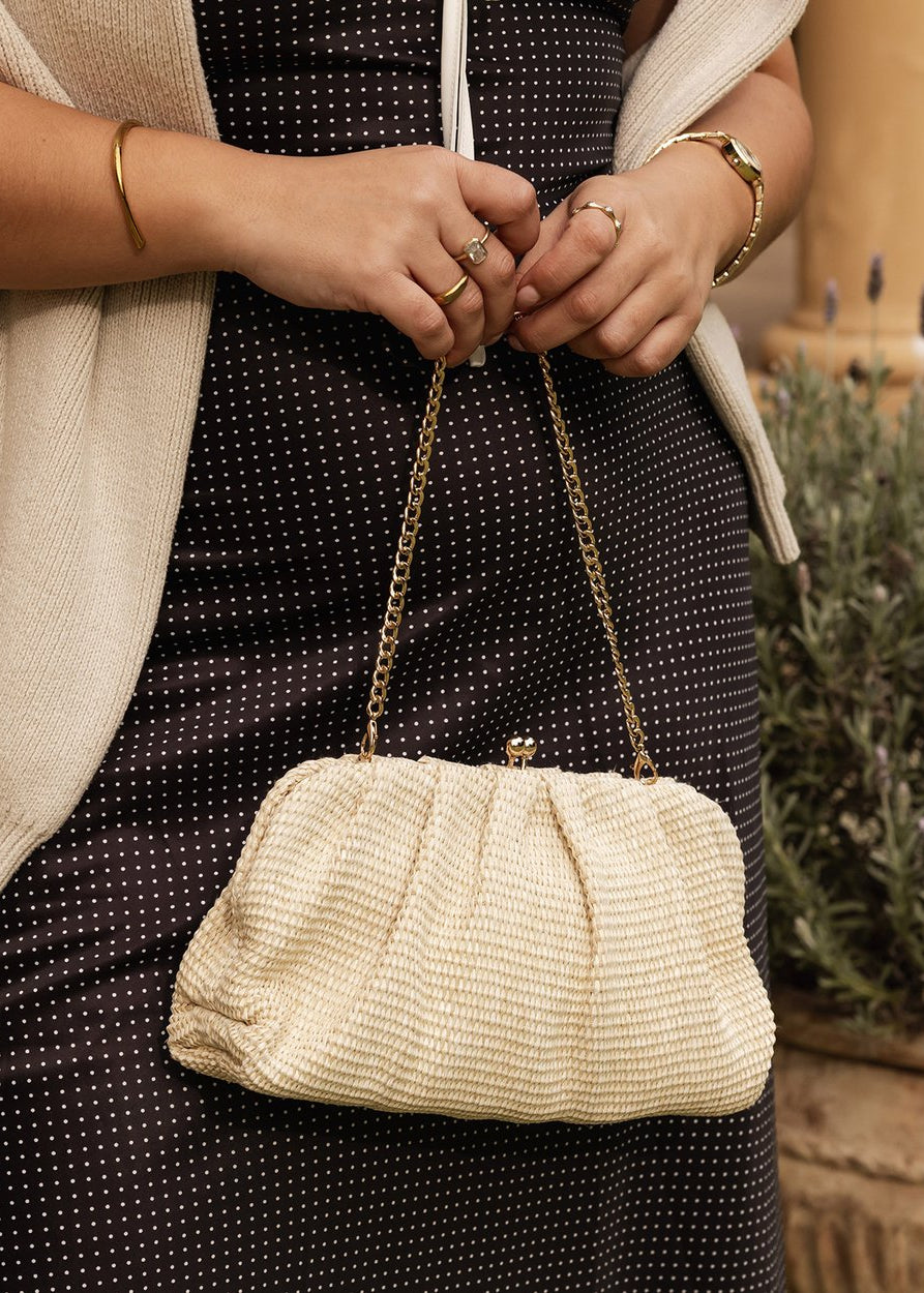 Louenhide - Goldie Raffia Clutch