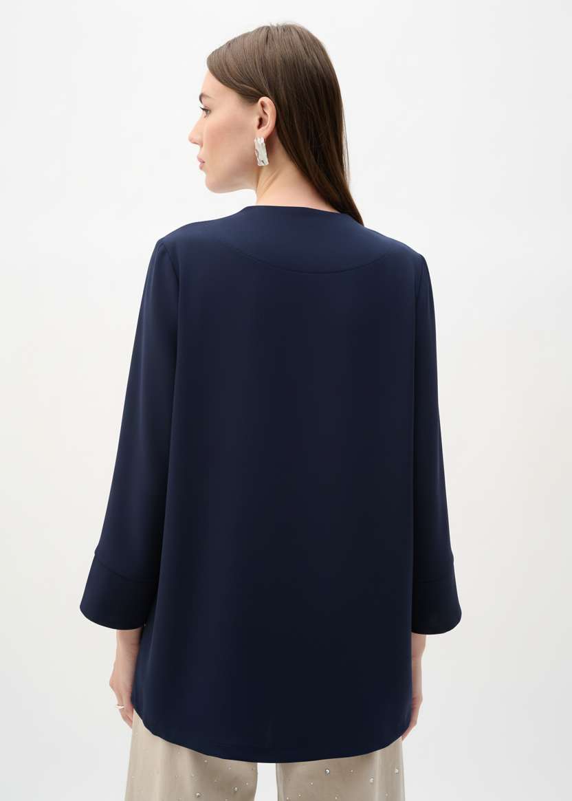 Joseph Ribkoff - Woven Twill Swing Jacket With Statement Button