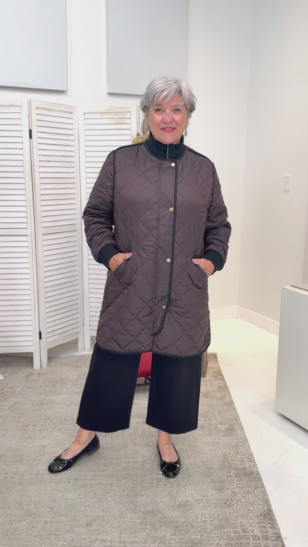 Charlie B - Long Quilted Puffer Jacket - SALE