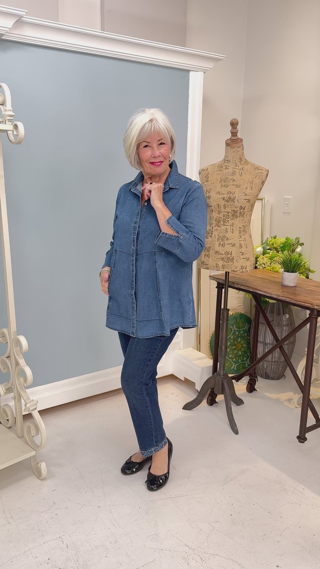 Habitat - Slim Ankle Embroidered Jean - SALE