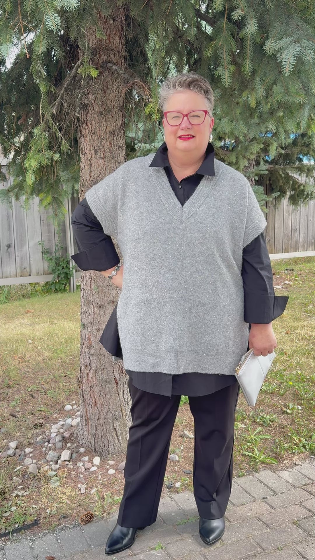 Joseph Ribkoff - Sweater Knit Sleeveless Tunic with Sequins