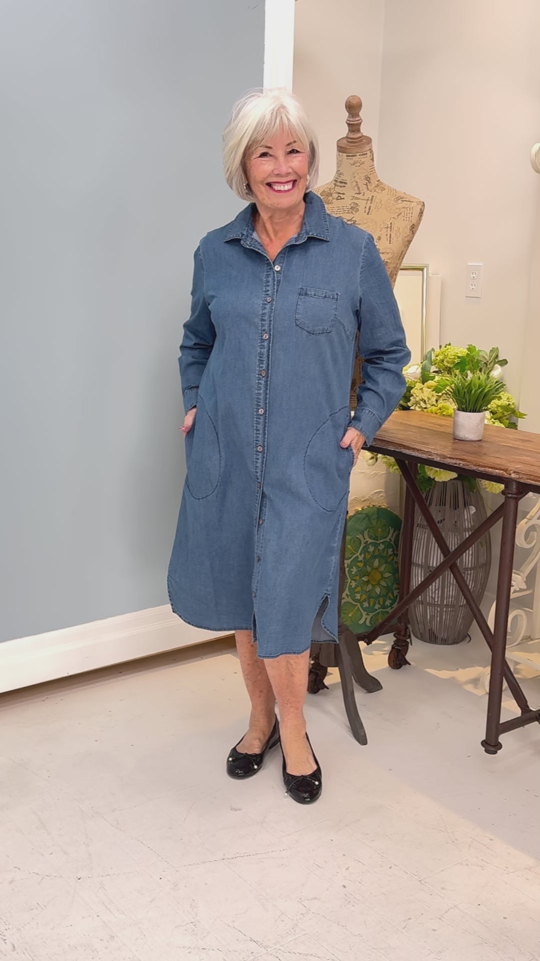 Habitat - Café Midi Dress Denim - SALE