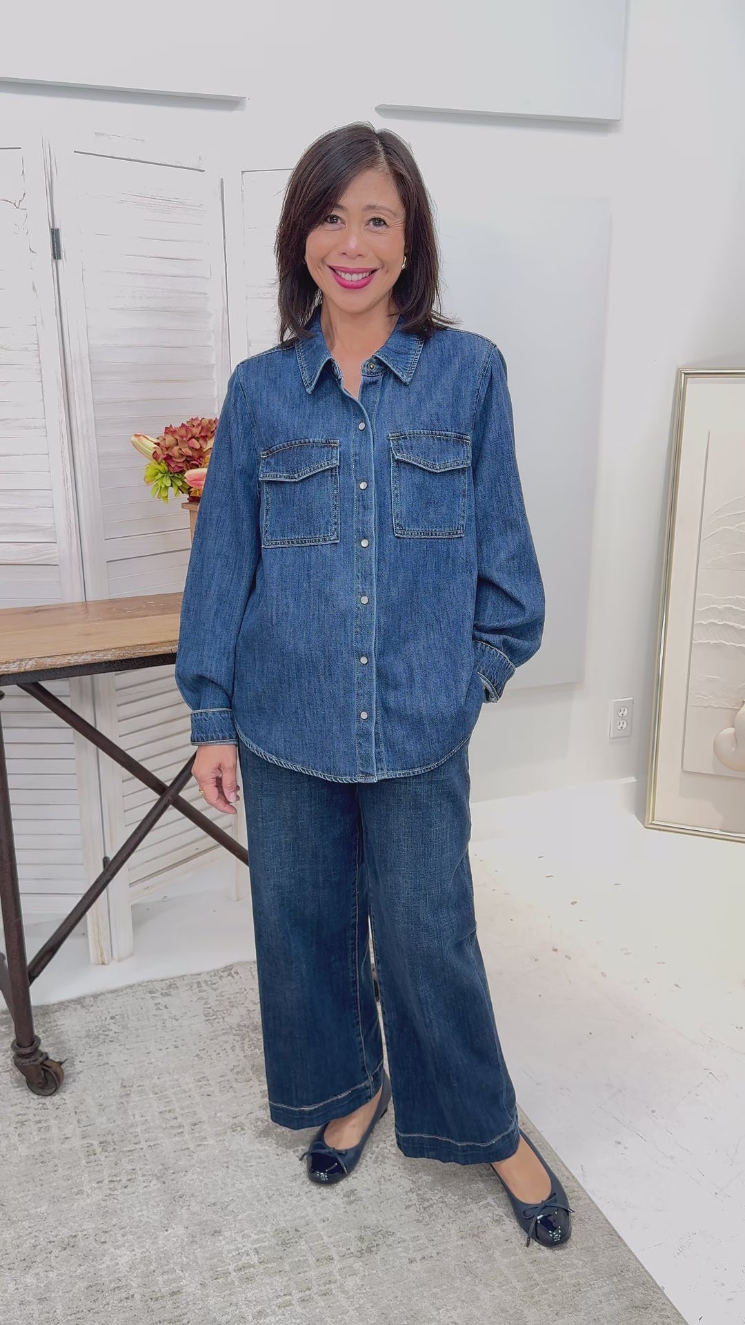 Liverpool - Jean Button Down Shirt With Pockets