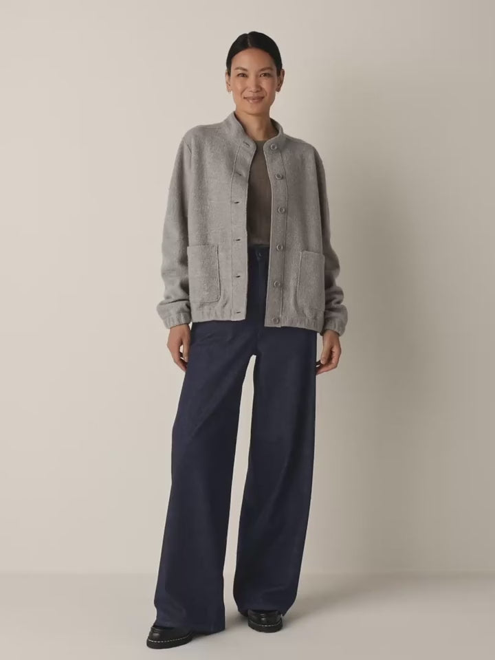 Eileen Fisher - Lightweight Boiled Wool Flight Jacket in Regenerative Wool