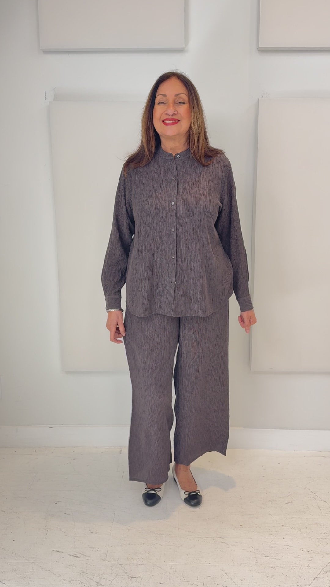 Eileen Fisher - Woven Plissé Wide-Leg Pant