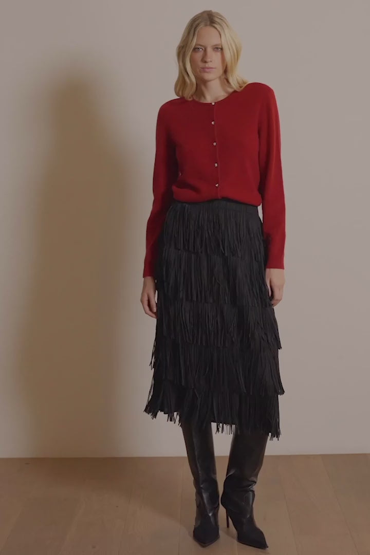 Joseph Ribkoff - Cashmere Button-Front Crew Neck Cardigan