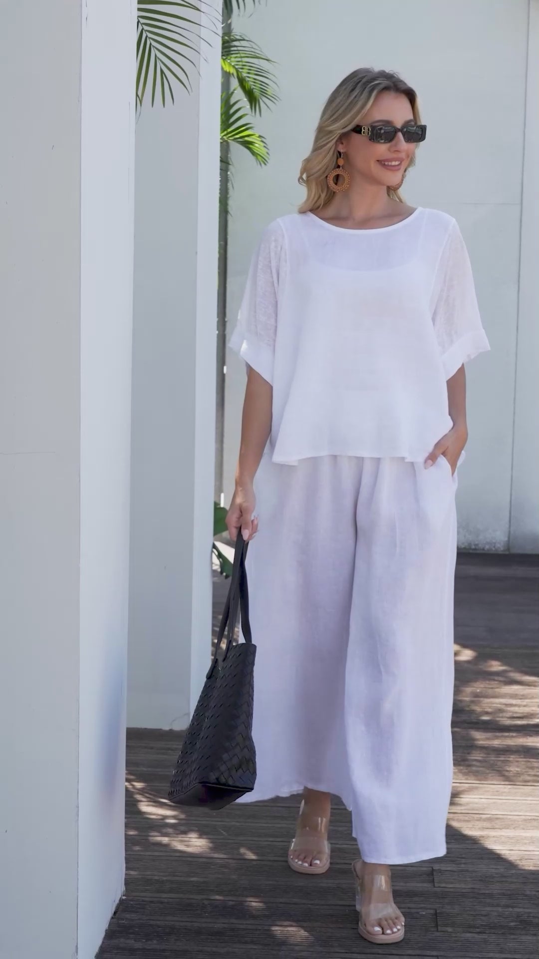 Orange -  Cold Wash Round Neck Top