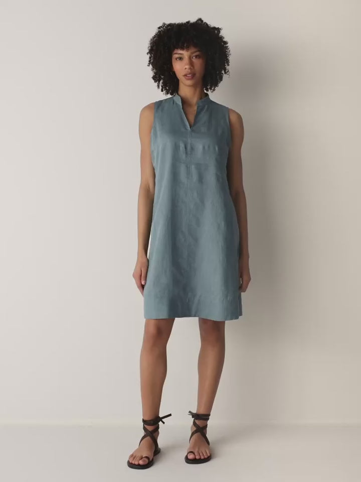 Eileen Fisher - Organic Linen Split Neck Dress