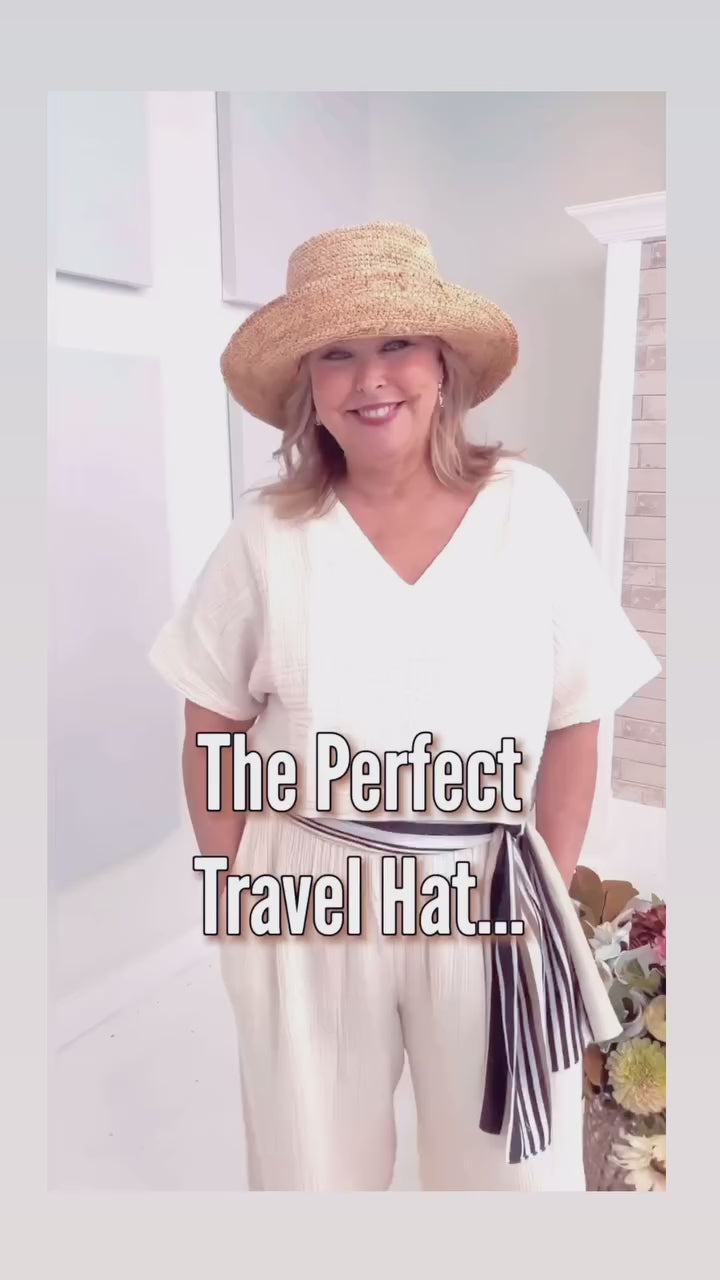 Echo - Raffia Packable Bucket Hat - SALE