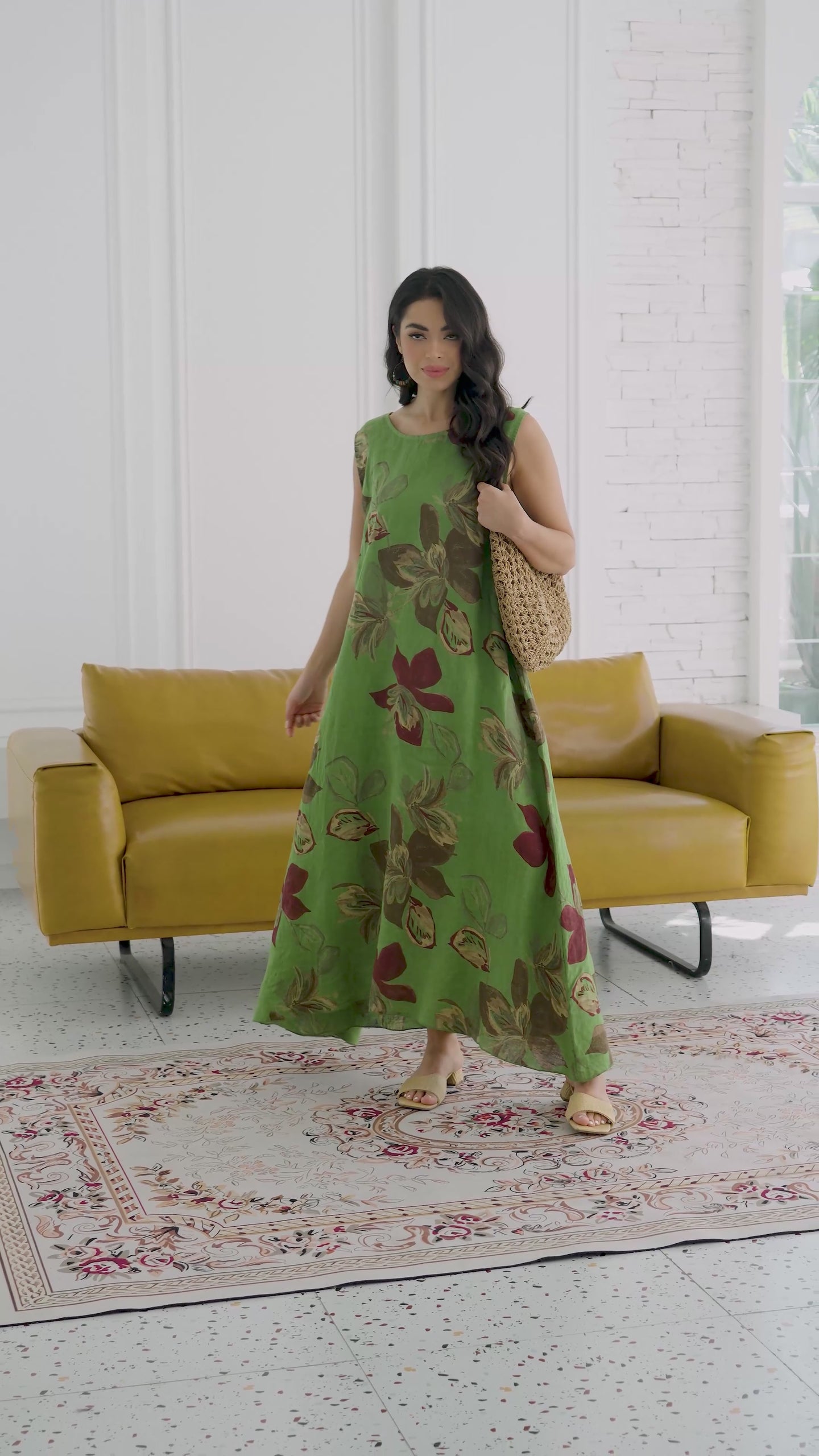 Orange - Earthy Bloom Dress