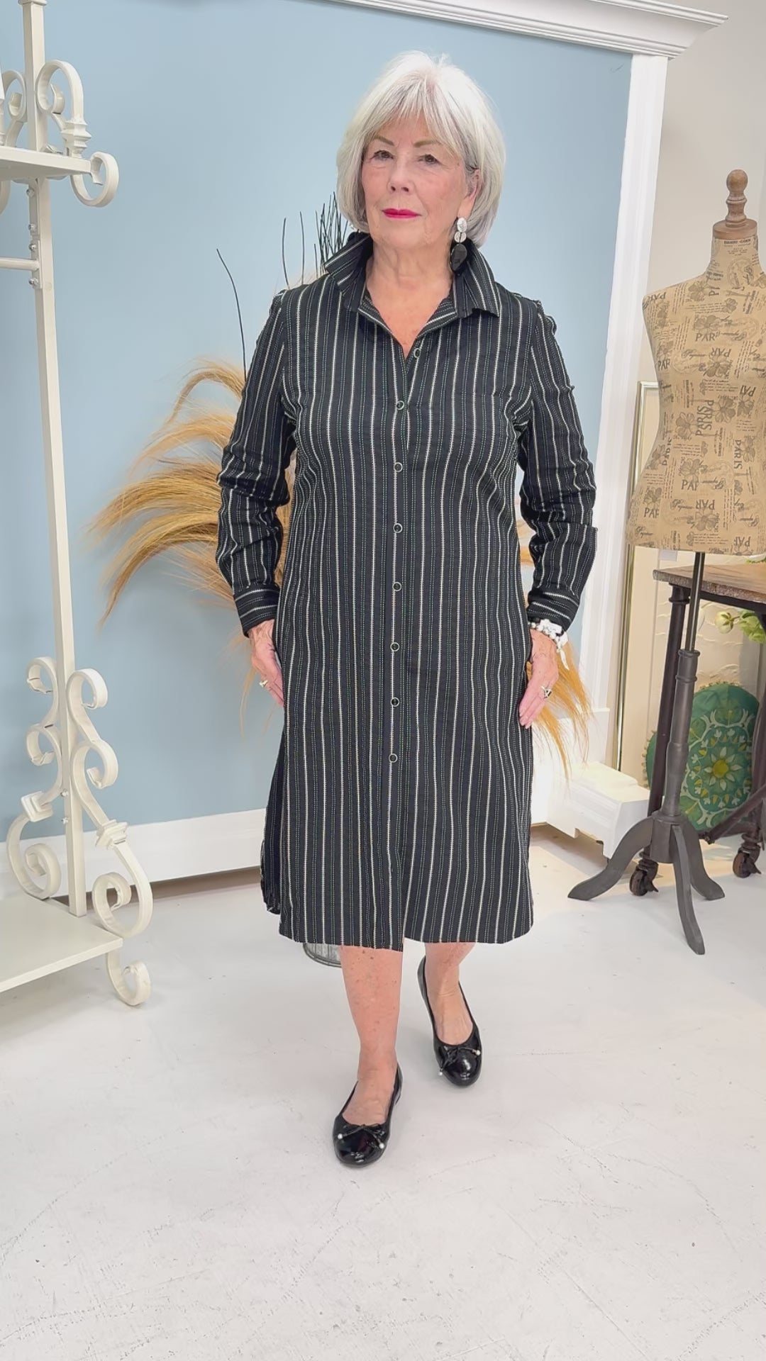 Habitat - Café Midi Dress Striped - SALE